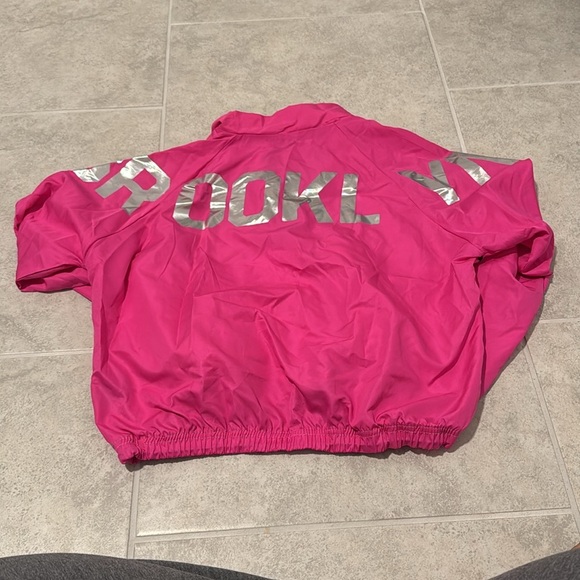 Women's Pink and Silver Activewear Jacket - Picture 2 of 3